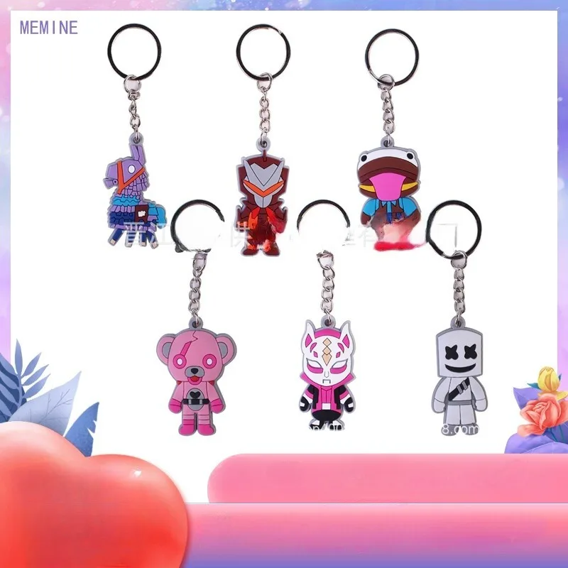 New Game Theme Fortnite PVC Doll Keychain Bag Jewelry Anime Children's Toy Keychain Christmas Decorative Pendant Birthday Gift