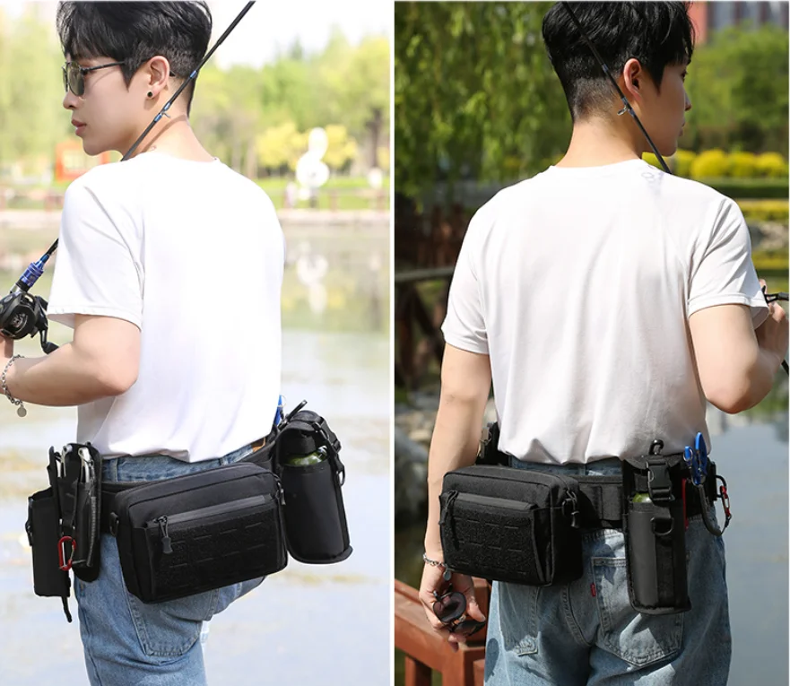 

Functional waist bags Outdoor Multifunctional Tactical men bag, Waterproof Fishing Bag, Adjustable Strap Zipper Waist BAG Bolsas