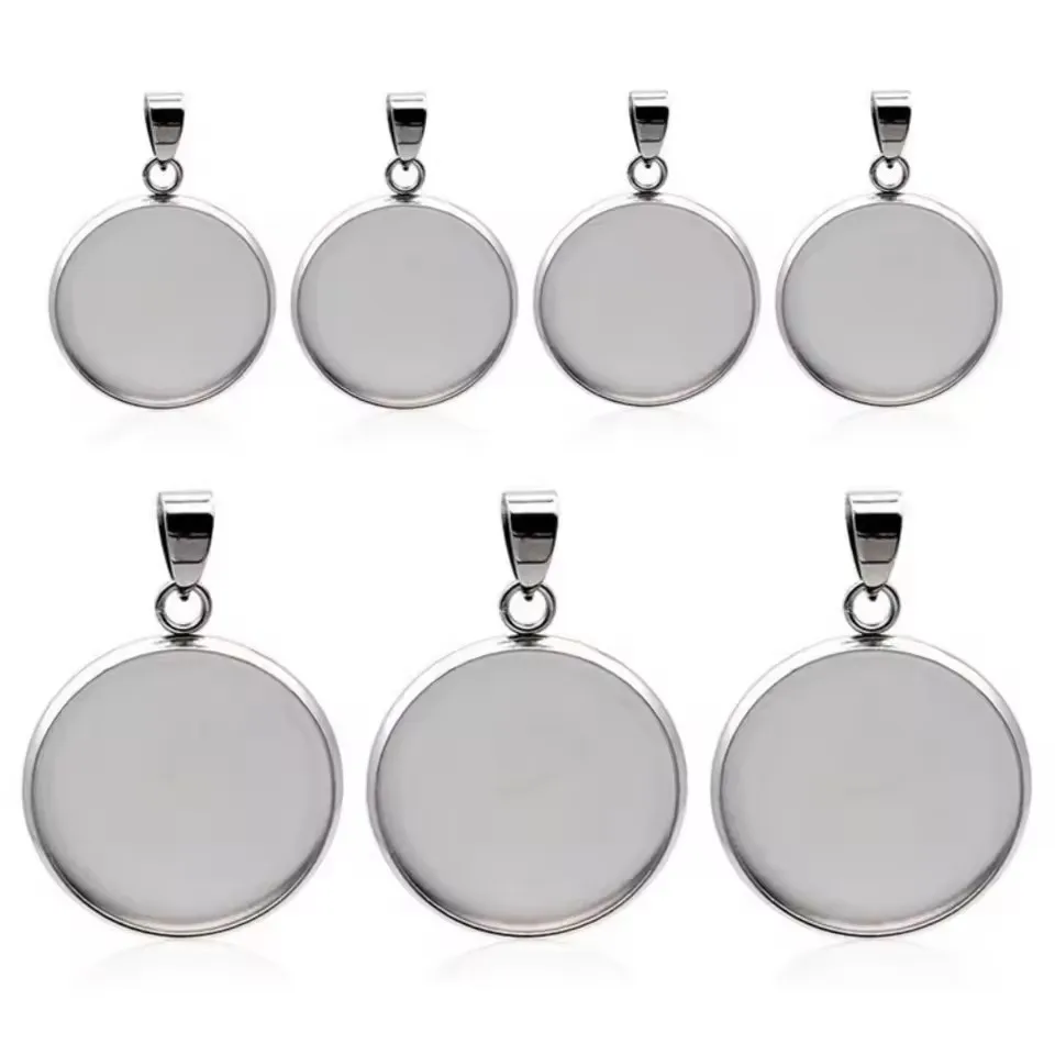

20PCS/Lot 925 Sterling Silver Blank Cabochon Base Setting Charms Pendant Fit 10 12 14 18 20 25MM Jewelry Making Supplies