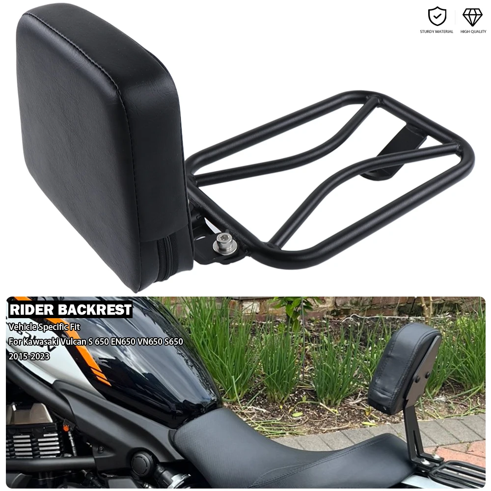 Motorcycle Rider Backrest Driver Back Cushion Pad With Rear Luggage Rack For Kawasaki Vulcan S 650 EN650 VN650 VN S650 2015-2023