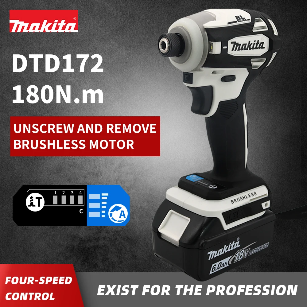 Imagem -06 - Makita Dtd172 180nm 18v Driver de Impacto sem Fio Lxt bl Ferramentas Elétricas sem Escova Motor Furadeira Elétrica Madeira Olt Modo t Recarregável