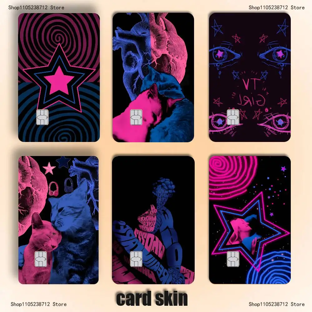 

T-Tv G-Girls Who Really Cares Music Credit Card Skin Stickers For Bank Card Bus Metro Card Sticker Waterproof Women Gift