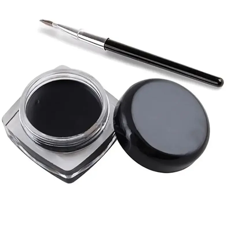 Black Eyeliner Cream Waterproof Beauty Cosmetics Long Lasting Eyeliner Gel Eyeshadow Makeup Tools With Brush Set Eye Liner