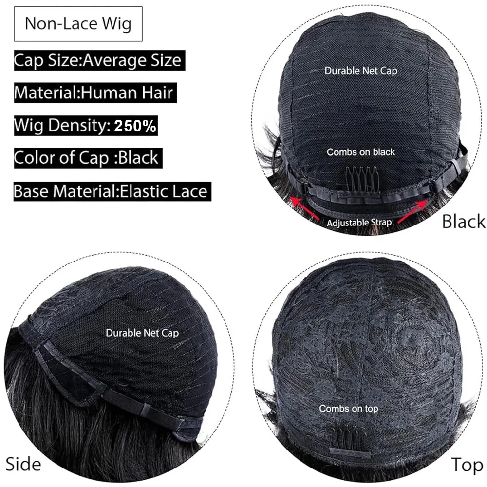 الطبيعية مجعد قصيرة عابث قطع الباروكات للنساء السود شعر الإنسان الأفرو عابث شعر مستعار أسود اللون شعر مستعار قصير للنساء السود شعر مستعار قصير