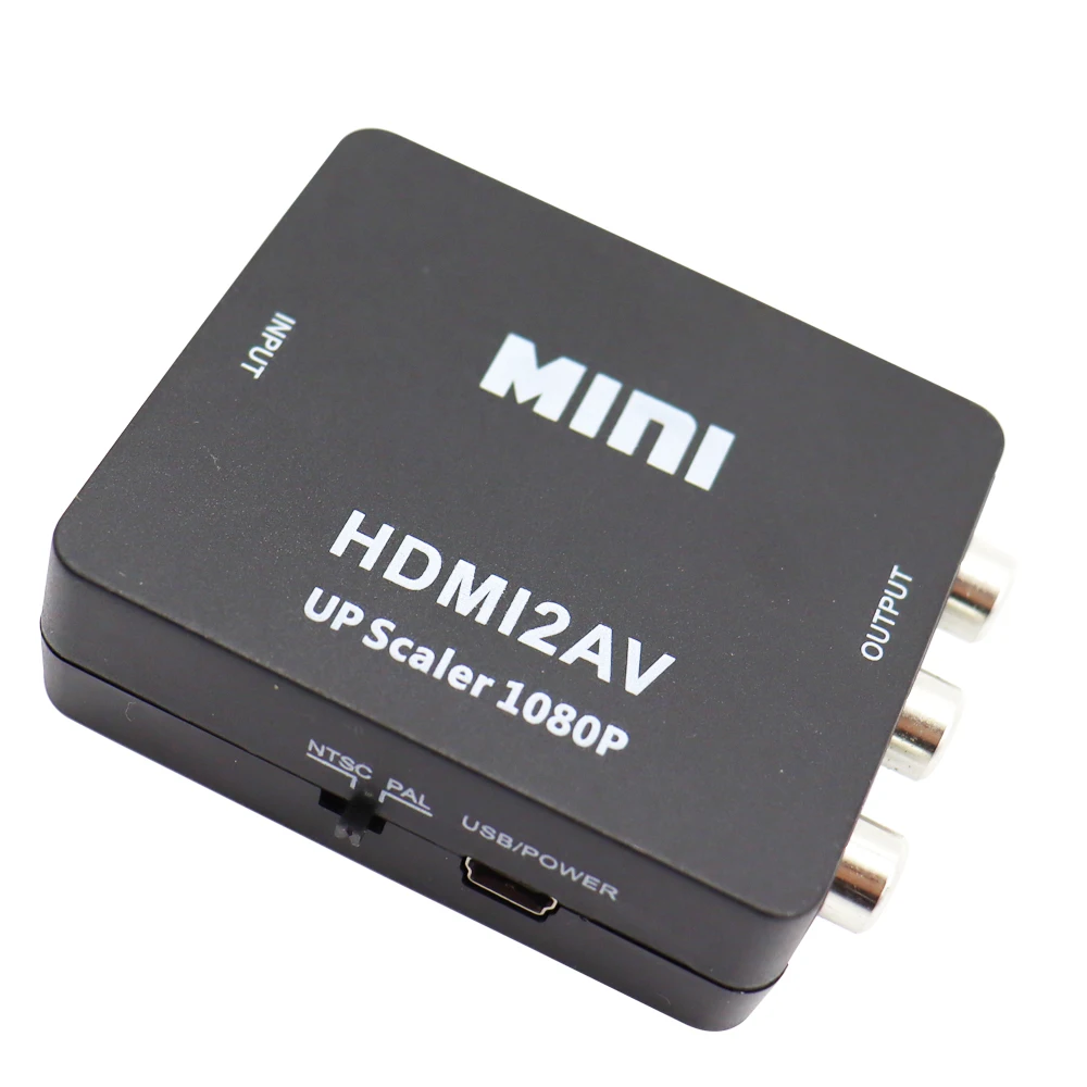 HDMI2AV HDMI-متوافق مع محول محول AV مركب للفيديو RCA AV/CVBS للتلفزيون VHS VCR DVD