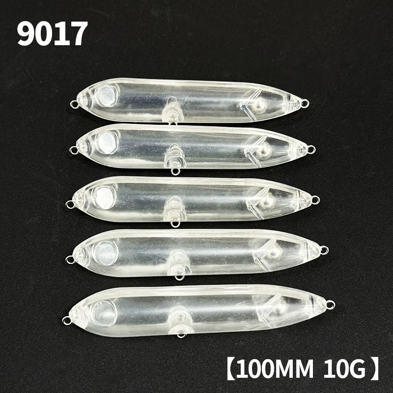10 Uds. Señuelo Popper de lápiz sin pintar, 100mm, 10g, sonajeros Topwater, cuerpo de lápiz, paseo de perrito, Isca, cebo duro Artificial DIY 9017