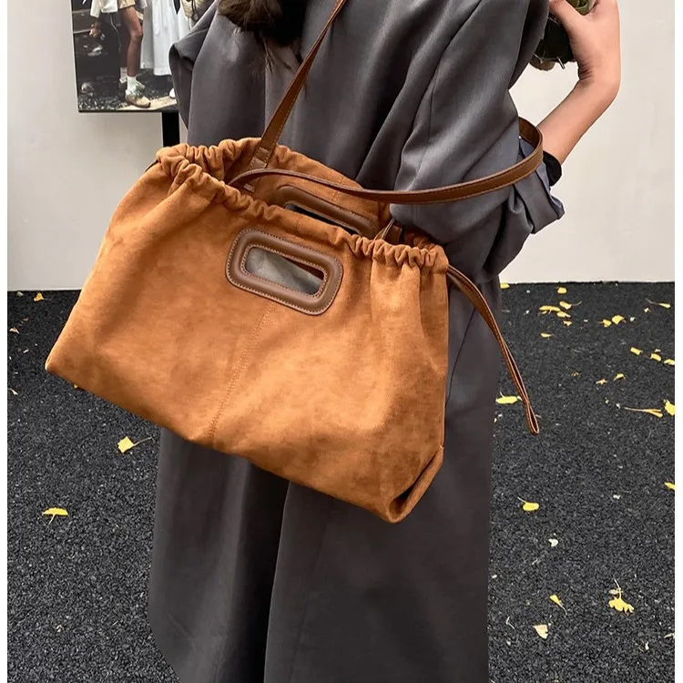 حقيبة يد كاجوال، محفظة كتف واسعة للنساء، حقيبة كروس متعددة الاستخدامات، حقيبة بسيطة من النهار إلى الليل، حقيبة حبال مزخرفة