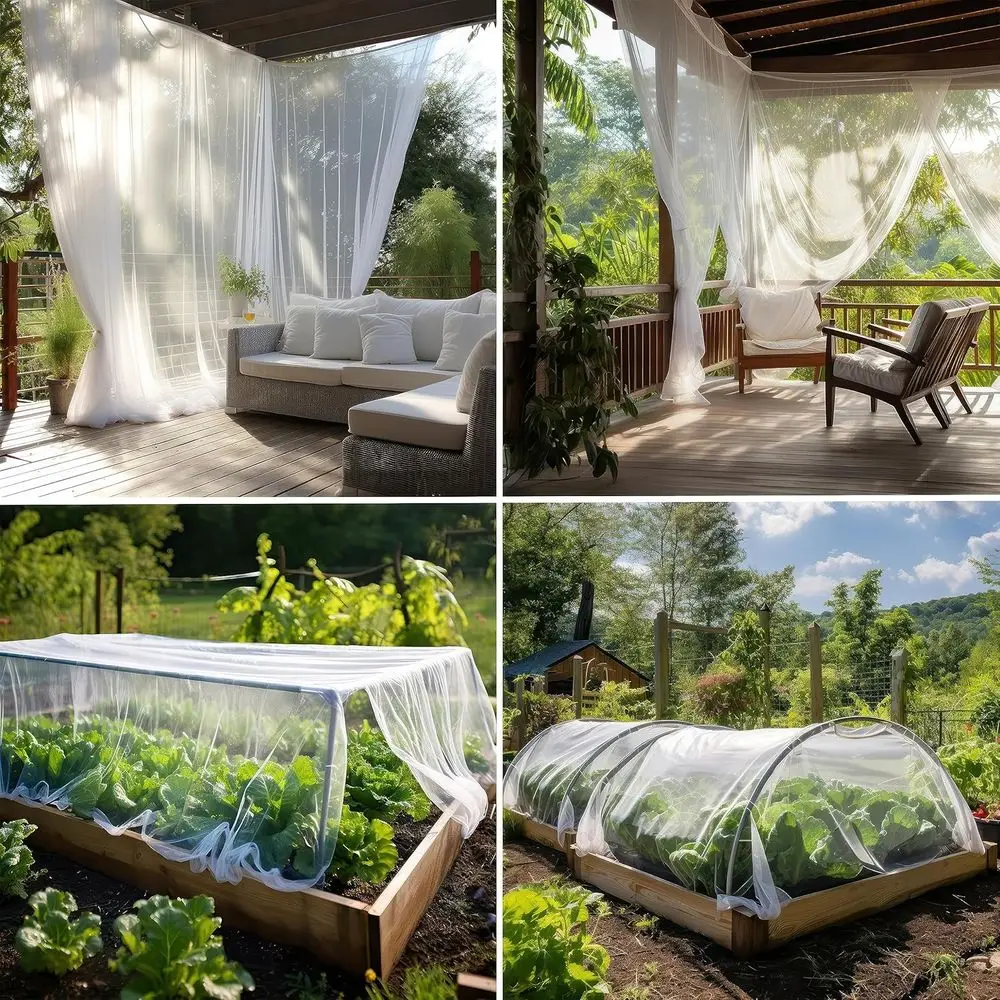 DIY Mosquito Netting - 10x30ft White Net for Insect Protection, Garden, Patio, Outdoor Spaces, and Windows | Available in Multip