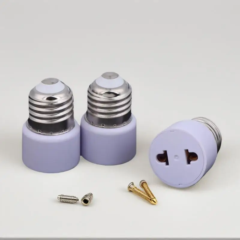 Efficient US/EU Lamp Socket, E27 Bulb Holder Without Light, Useful DIY White Adapter Base