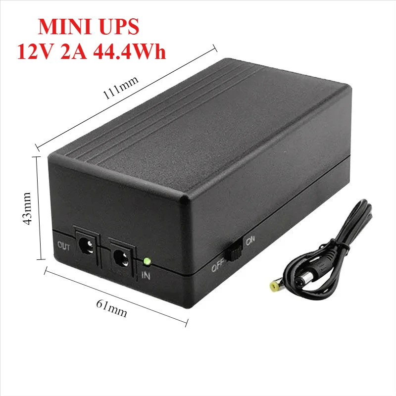 MINI UPS 12V 2A 44.4wh Uninterruptible Power Supply and Backup Power Supply Are Used for Routers Attendance Machines and CCTV view 2