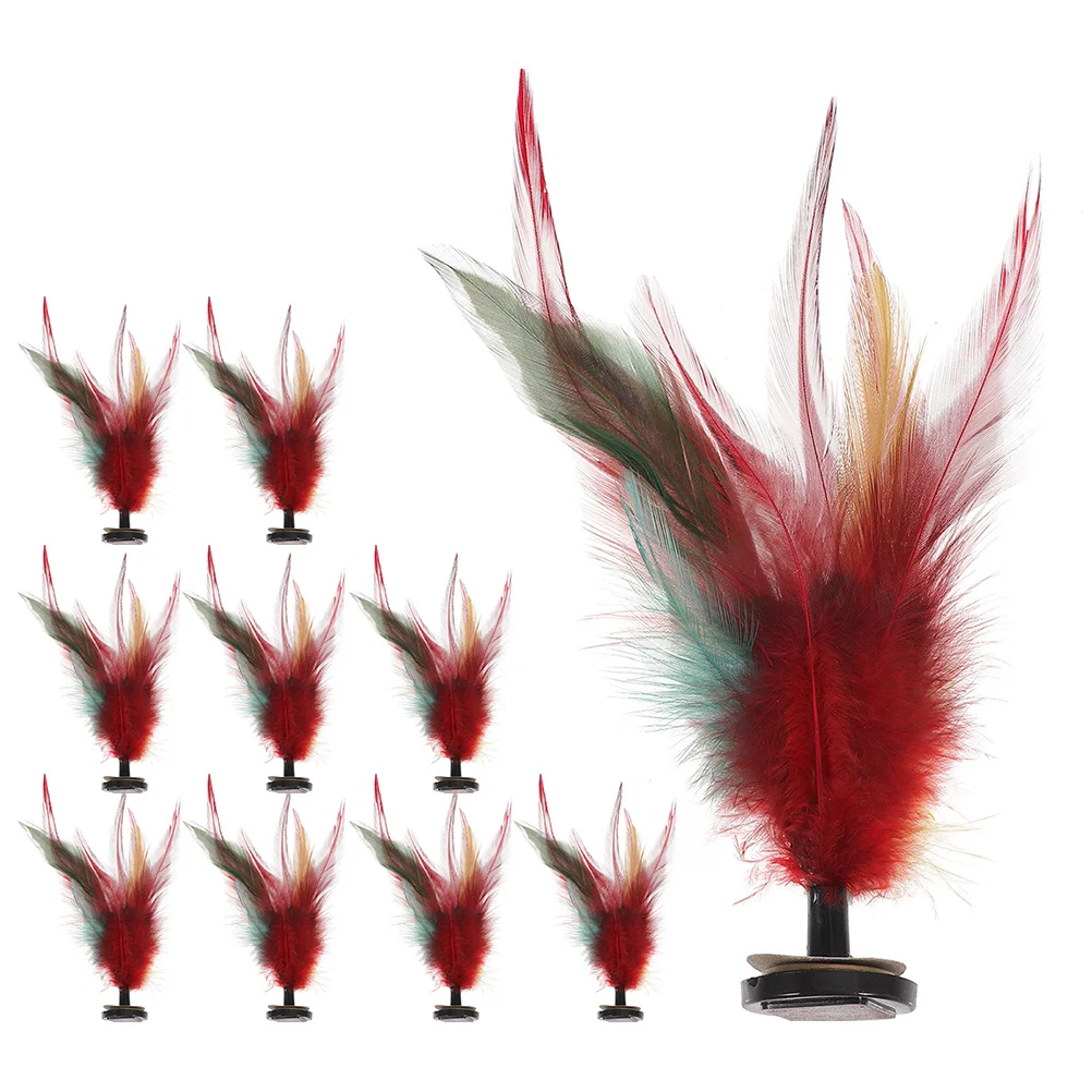 

10pcs Colorful Chicken Plume Shuttlecock Sports Toys Chinese Kick Jianzi Outdoor Foot Games Lightweight Kids Adults