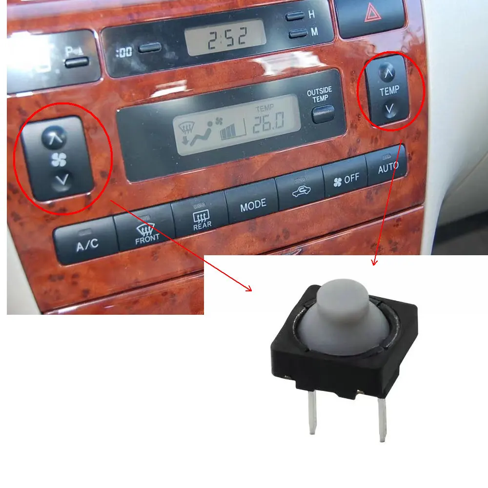 Applicable to Corolla EX Air conditioning panel switch button Cold and warm button adjustment switch Touch switch 8 * 8-2P