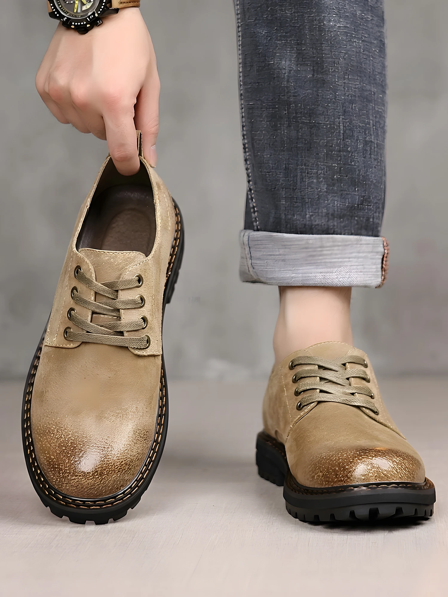 Vintage Collectible Shoes - Мужские повседневные кожаные туфли в винтажном