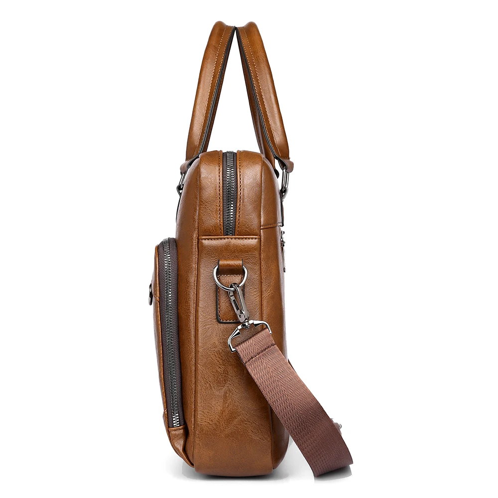 Męska torba crossbody, aktówka ze skóry PU, stylowa torba na ramię do użytku biznesowego i na co dzień.