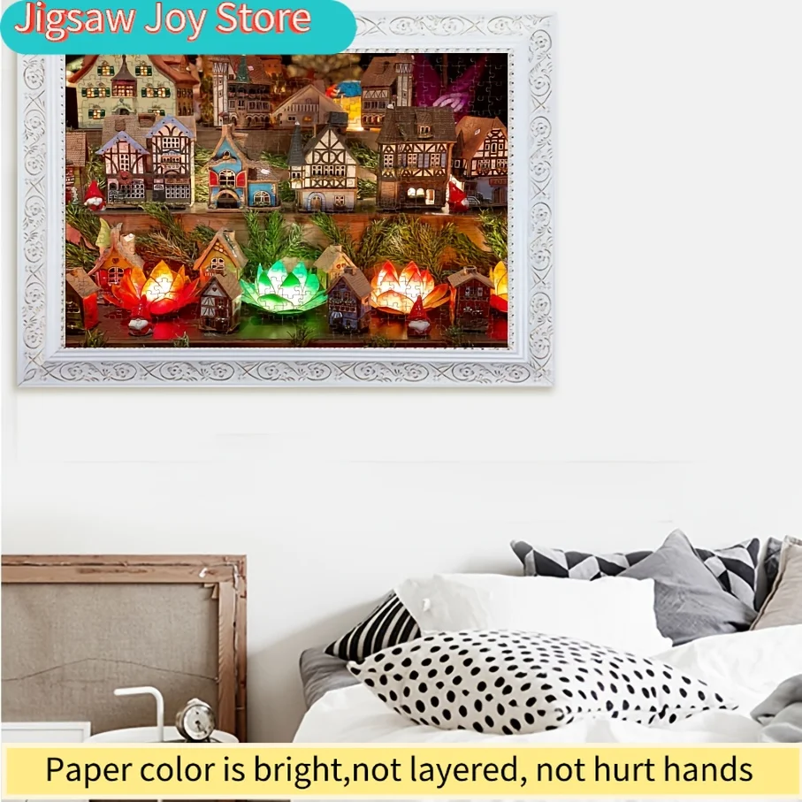 1 Caixa de Peças de Quebra-Cabeça de Papel - Encaixam Perfeitamente para Adultos, Jogo de 'Mini Vista da Rua' - Ideal para Festas, Família e Amigos