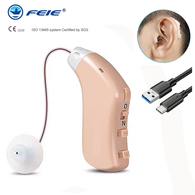 Rechargeable Hearing Aid for Seniors With Noise Reduction, Hearing Aid for Hearing Loss, Sound Amplifier With Volume Control