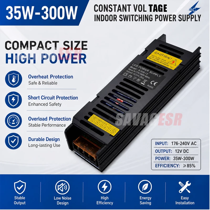 Used for 12V/24V power supply 35w 60w 100w constant voltage single output transformer AC175-240VAC driver indoor 200w 250w 300w