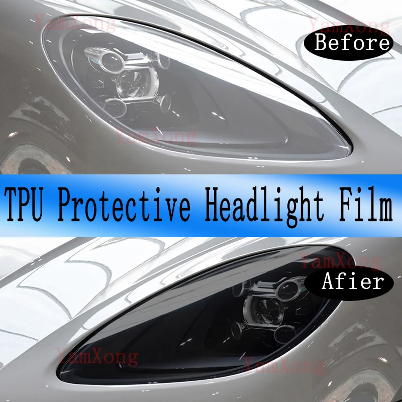 For Ford F150 Car Exterior los Faros Crop Light Black Smoke Scratch Sticker Headlight Transparent Protective Film Accessories