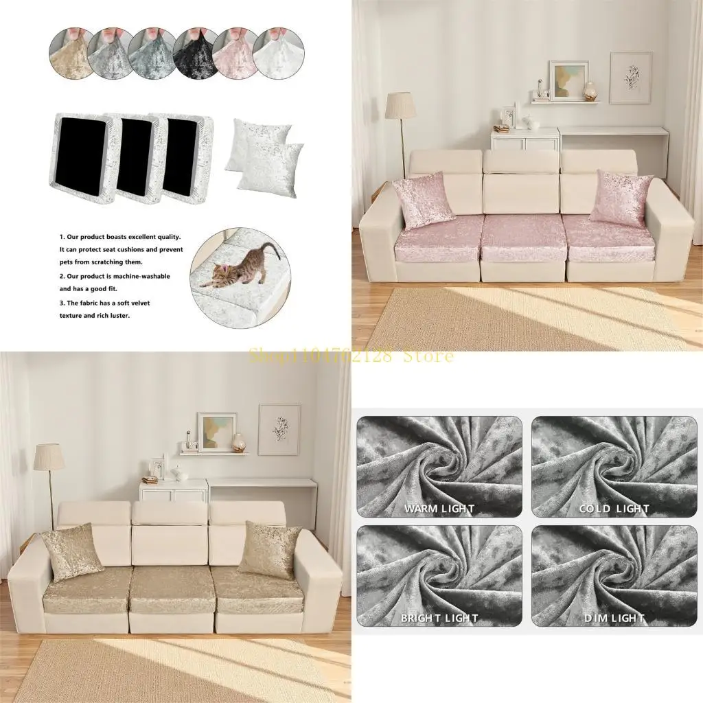 Pack of 5 Comfortable Sofa Cover Set Polyester Materials for Home Upgrades Includes 2 Pillow Cover best sale