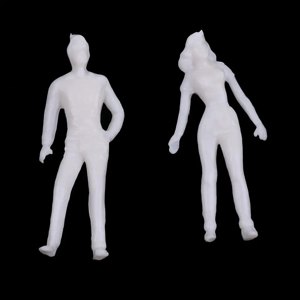 

Scale People Plastic Figures Unpainted Miniature Set Architectural Modeling Accessories for Train Layout