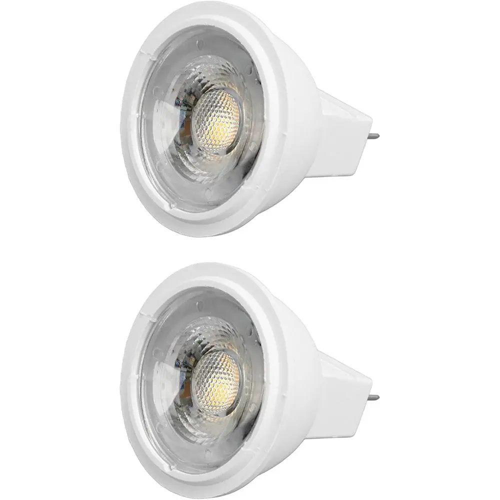 2 Pack Versatile GU4 LED Bulbs 3W MR11 Bulbs CRI 80 12V AC/DC Light Bulbs Display Lighting