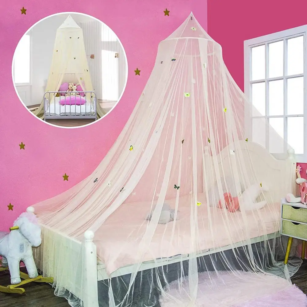 Bed Canopy Useful Lightweight Dome Bed Canopy Fluorescent Princess Canopy Bed Mesh Net Household Supplies