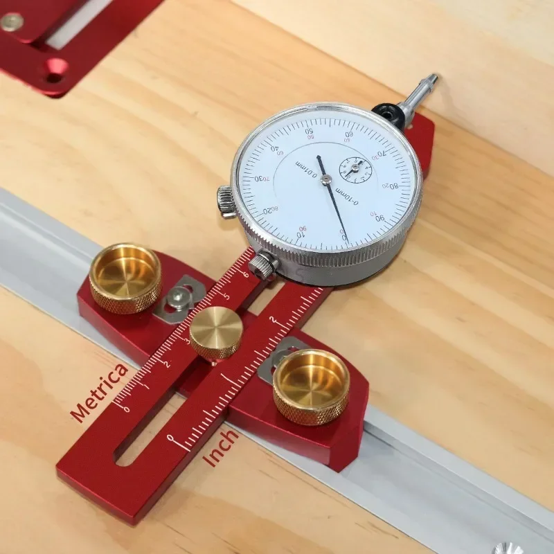 Aluminum Alloy Table Saw Blade Correction Locator with Dial Indicator High-precision Table Saw Alignment Gauge Woodworking Tools