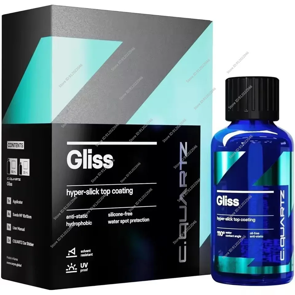 Kit de 50 ml para Autos, Revestimiento Cerámico Original Gliss para Autos, Nano Capa Superior Hidrofóbica Hiper Suave con Aplicadores de Microfibra