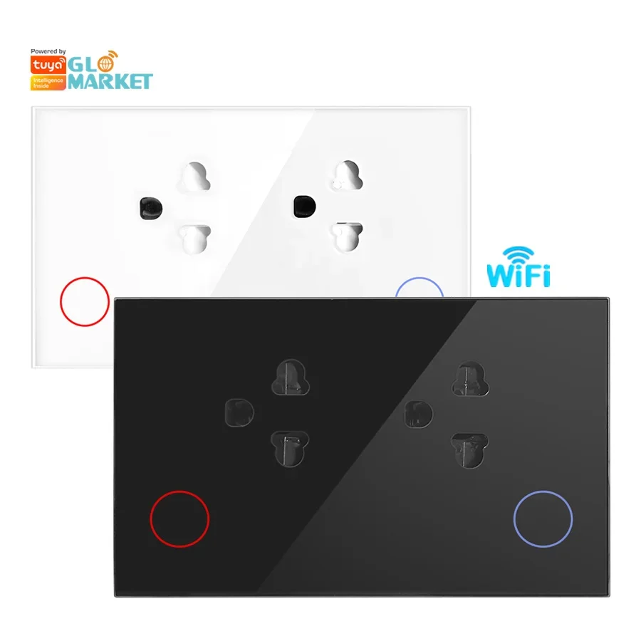 

Smartier Smart Home Wifi Socket 16a Tuya Double Outlet for Thai Automation Device Wireless Thailand Socket