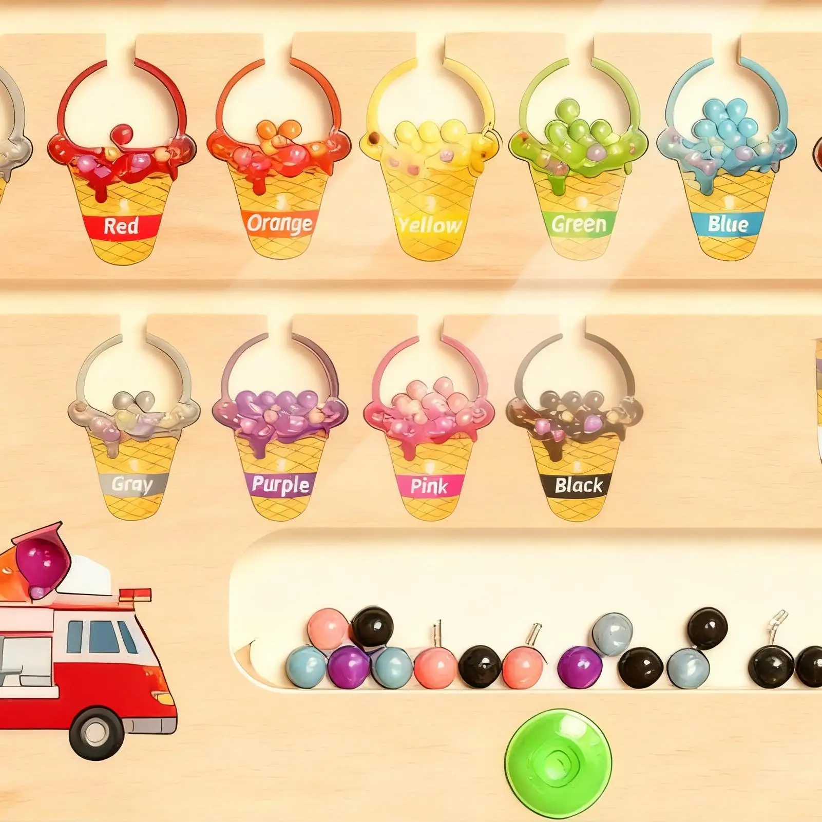 Cor magnética correspondência labirinto brinquedo de madeira ímã bolas quebra-cabeças placa para habilidades motoras finas pré-escolar jardim de infância meninos meninas