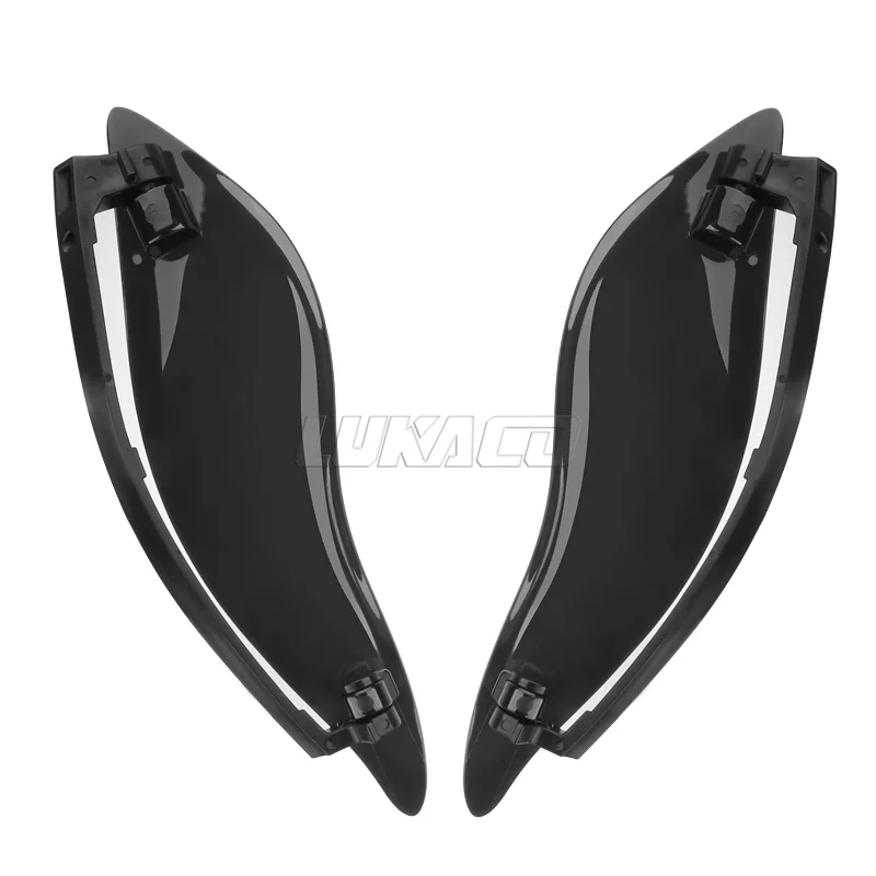 Black Motorcycle Side Fairing Air Deflector Adjustable Wing Windshield For Harley Touring Electra Street Tri Glide CVO 14-22