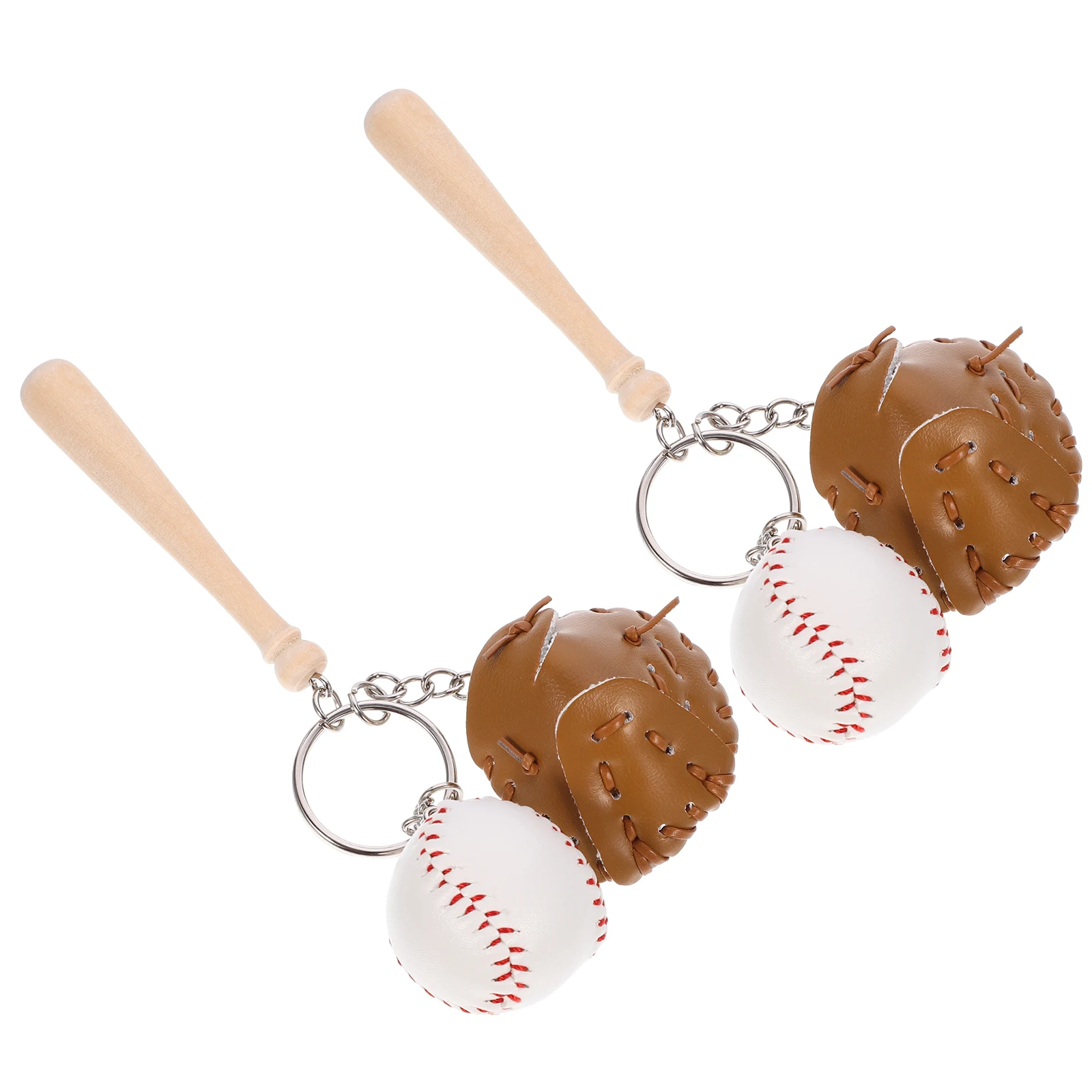 

2 Pcs Baseball Keychain Favors Accessories Softball Ring Keychains Girls Pu Cute Items Man