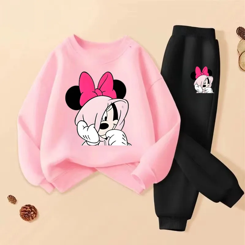 

Spring and Autumn Minnie Printed Girls' Clothing Sets 2025 New Children's Pullover and Long Pant 2pices Suit Kids Thin Sweatsuit