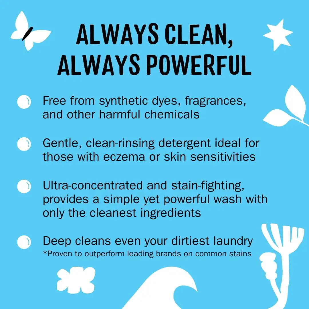 Natural Laundry Detergent Powder, Sensitive Skin Safe, 120 Loads, Peppermint
