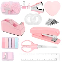 Juego de suministros de oficina, accesorios de escritorio, juego de grapadora, soporte de cinta para conductor de grapas, etiquetas de regla, tijeras de oficina para estudiantes, uso de oficina