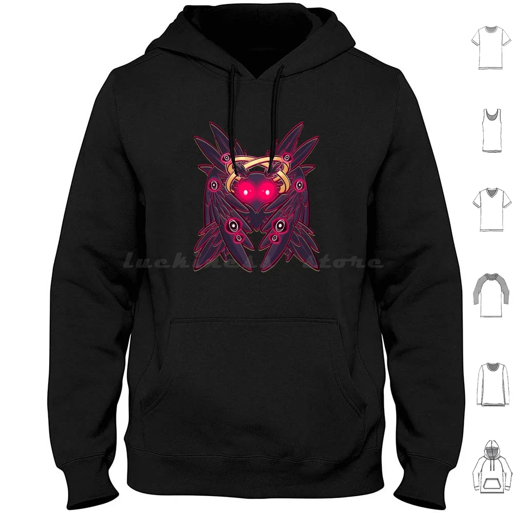 Biblically Accurate Cryptid Hoodie cotton Long Sleeve Mothman Angel Angelic Biblically Accurate Moth Man Moth Man