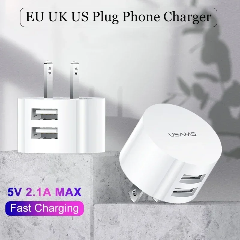 

Universal UK Plug 3 Pin Wall Charger Adapter With 1/2 USB Ports Charging For Iphone 11 For Samsung/Huawei Charging Charger