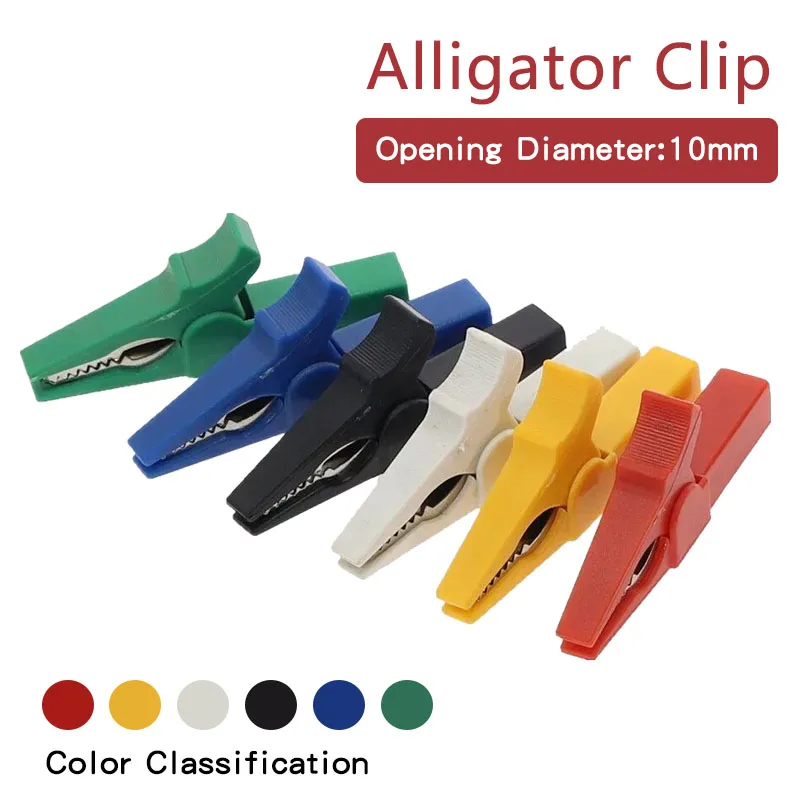 6Pcs Alligator Clips 55mm Battery Test Crocodile Clamp Connector for Banana Plug 4mm Multimeter Pen Cable Probes Alligator Clip