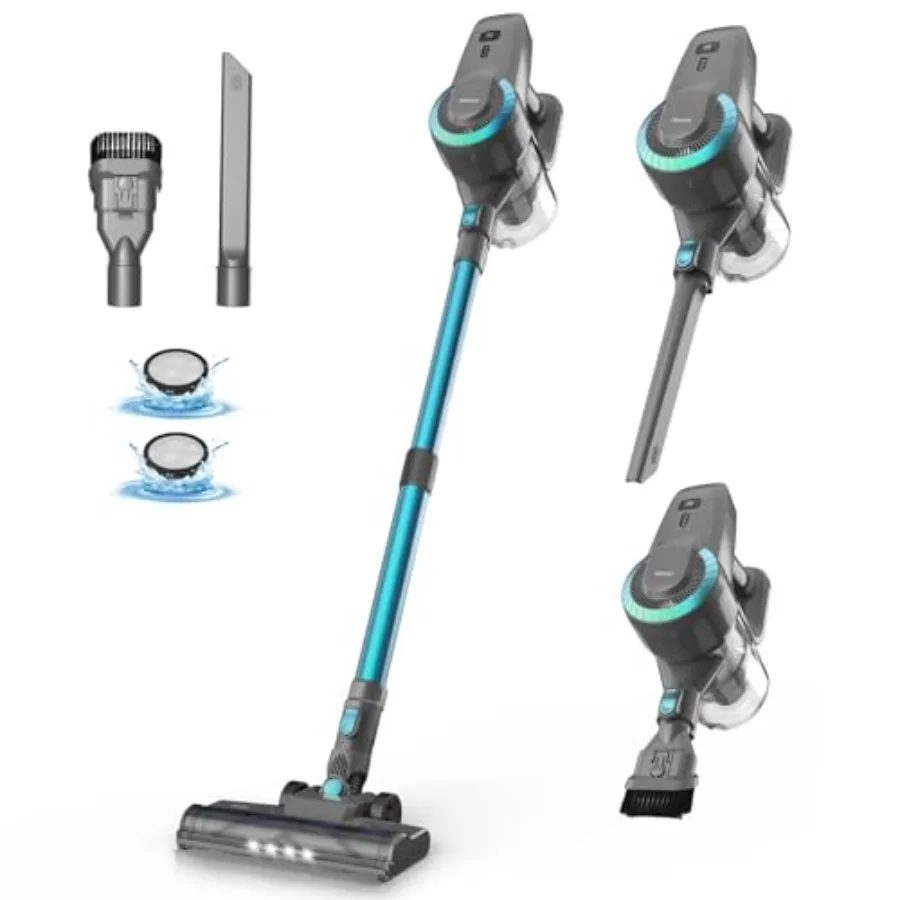 

N300 Cordless Vacuum Cleaner 6 in 1 Lightweight Stick Vacuum 2200mAh Battery Up to 40mins Runtime Powerful Handheld Vacuum for