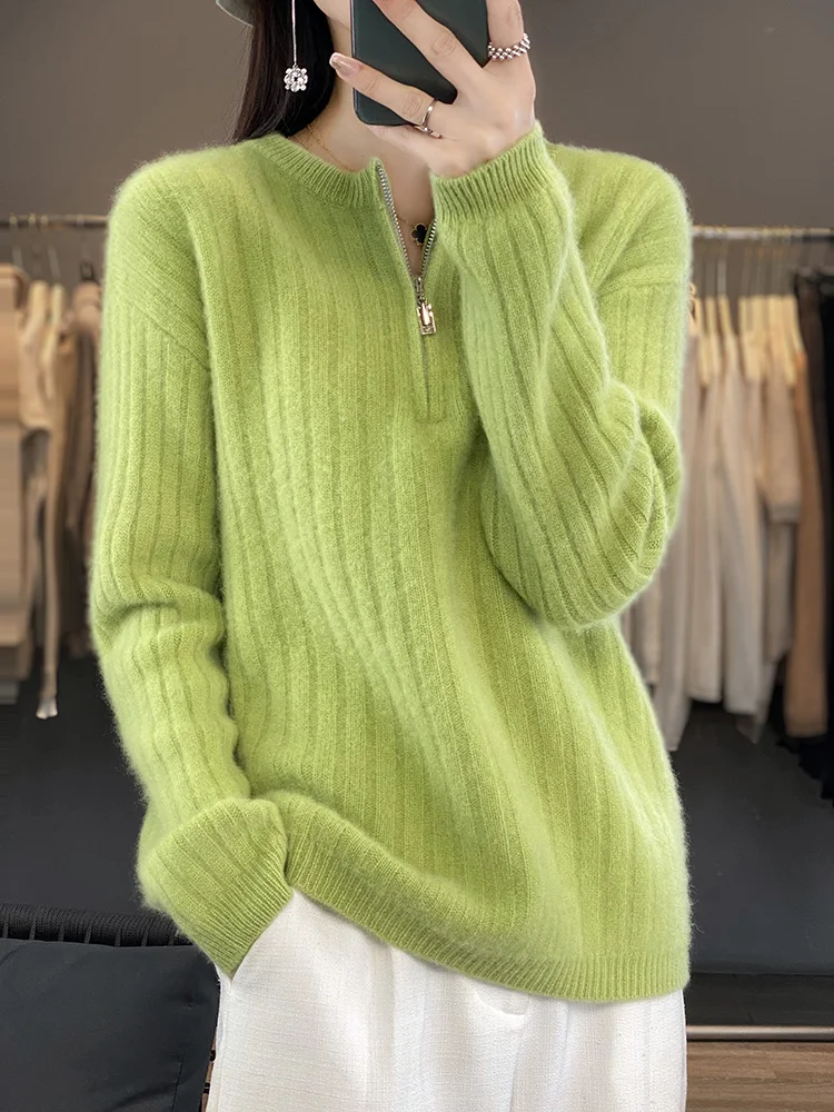 2023 Autumn Winter New Thickened Cashmere Sweater Women\'s Clothing O-Neck Pullover Casual Loose Knitted Top Warm Fashion Korean