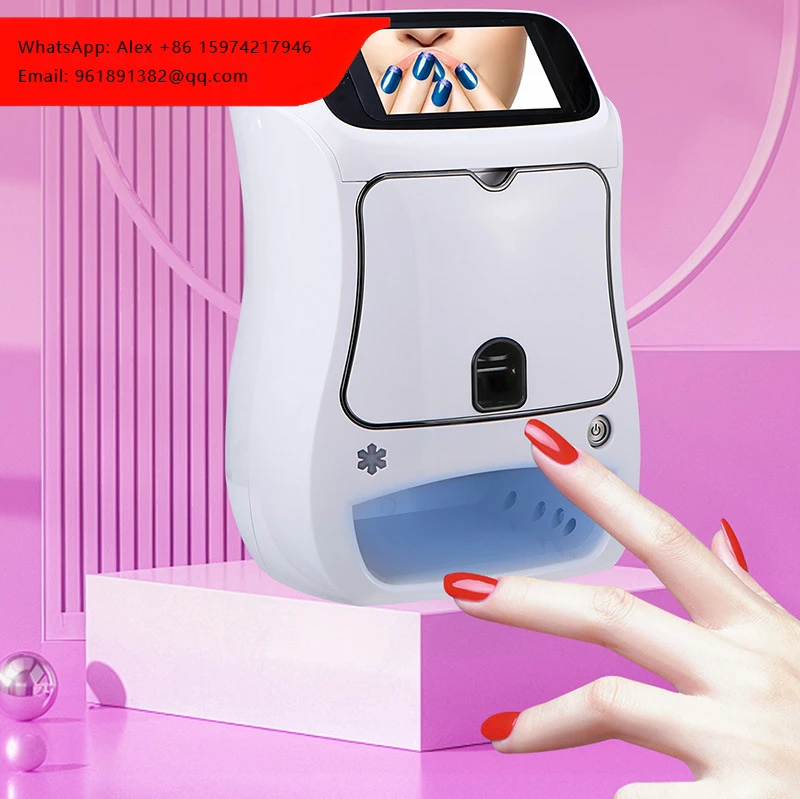 

Portable 3D Nail Art Printer Device Upload Your Own Design Finger Nails Printed 10s High-speed Color Printing Easy To Remove Hot