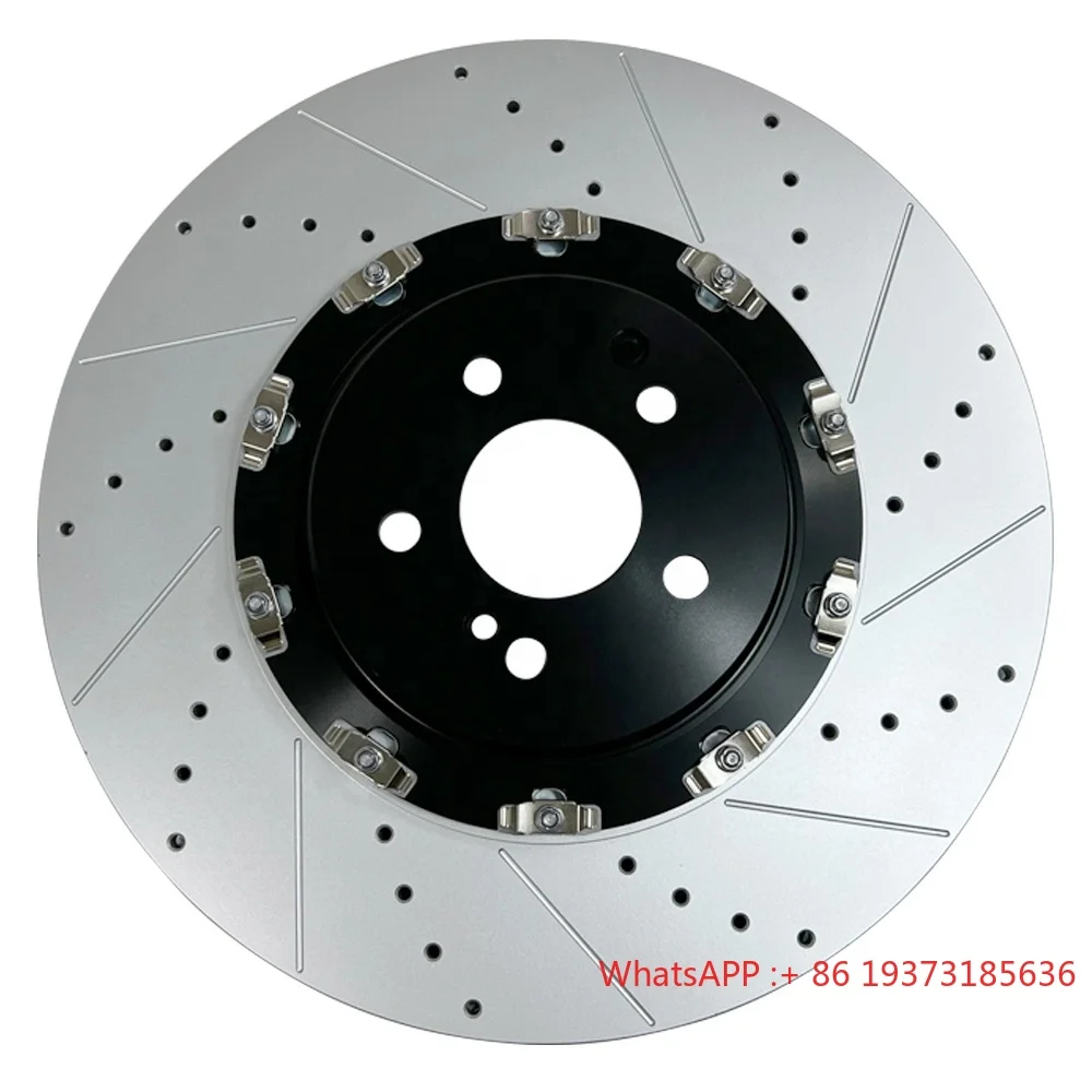 Hsingyik 2314210612 2314211812 High-Carbon Coated Perforated Vented Front Two-Piece Floating Brake Rotor for Mercedes C63 AMG
