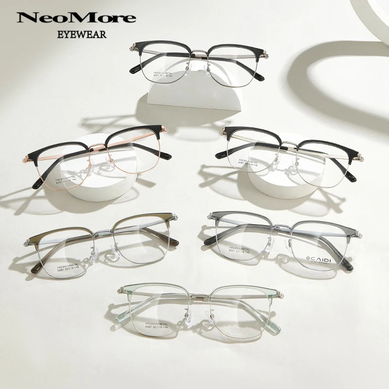 

Fashion Semi Rimless Glasses for Men Women TR Alloy Optical Prescription Eyeglasses Progressive Multifocal Eyewear Frame