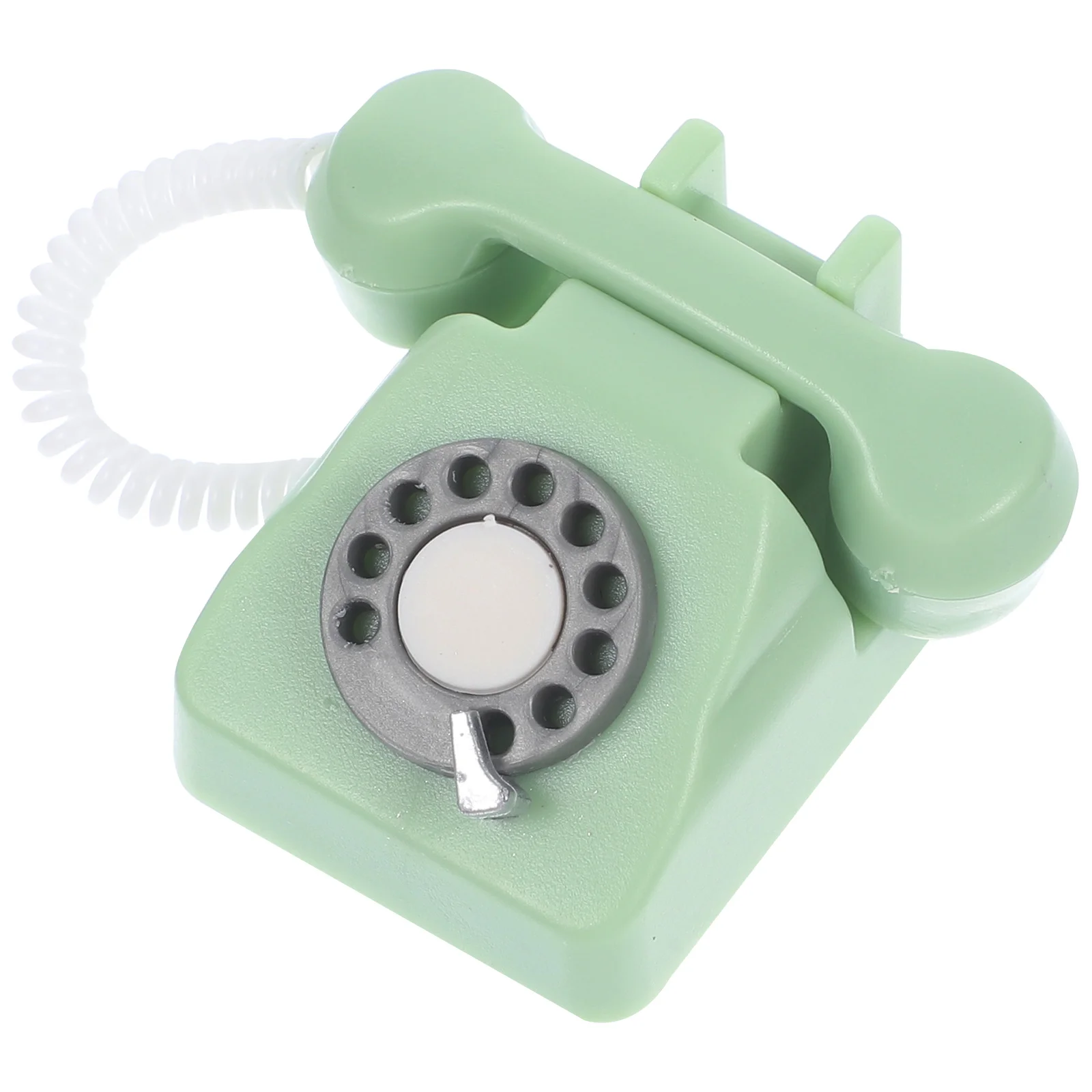 Miniature Vintage Telephone House Simulation Model Retro Scene Home Furnishings (green-38*35*20mm) 1pc Decor Statue Pp