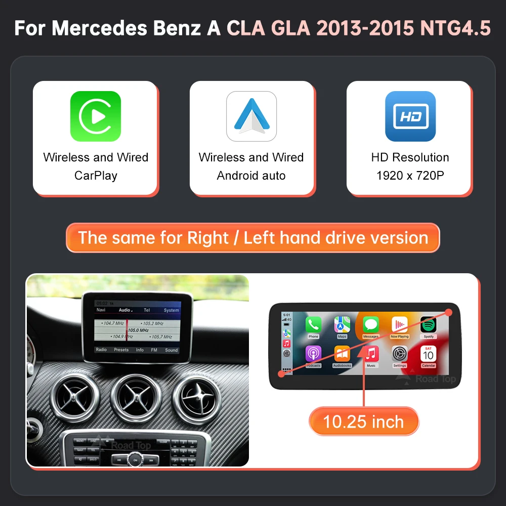 1920*720 Touchscreen Auto Multimedia Display Voor Benz A B CLA GLA W176 W463 W246 2013-2015 NTG4.5 Draadloze Carplay Android Auto - afbeelding 1