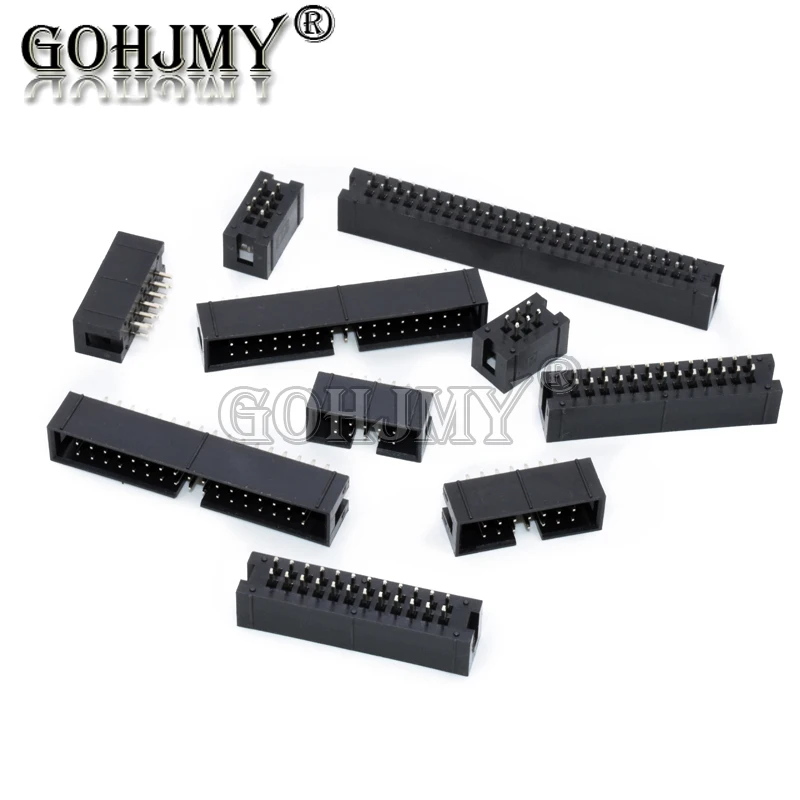 10 sztuk 2.54 MM DC3 przez otwór 6 8 10 12 14 16 20 26 30 34 40 50 Pin prosto mężczyzna okrywa PCB gniazdo IDC opakowanie złączy JTAG