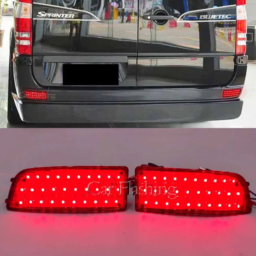 1 Pair LED Rear Bumper Reflector Light Tail Brake Fog Light For Mercedes Benz Sprinter W906 06-18 For VW Crafter 2006-2017