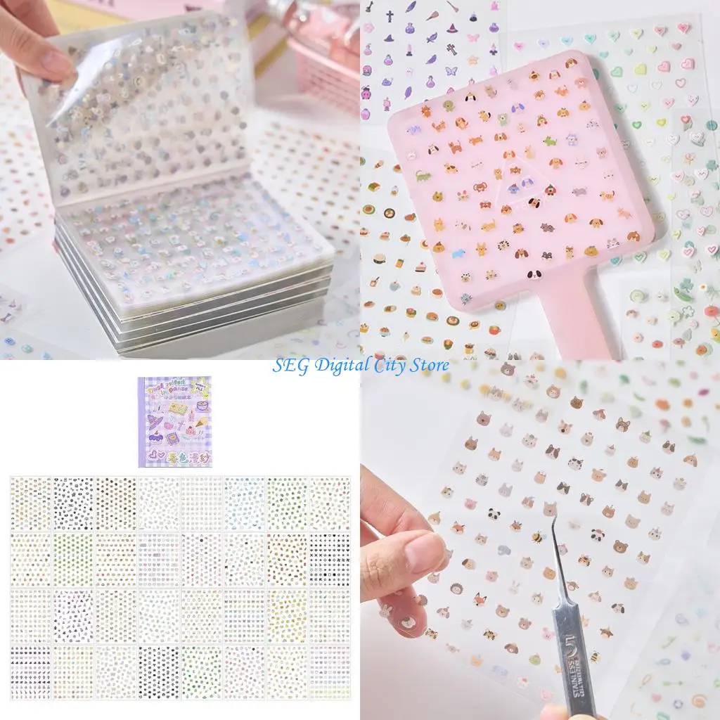 

U75B Надежная мини-книжка с наклейками из ПЭТ с рисунками кормов для животных для электронных продуктов в скрапбукинге и