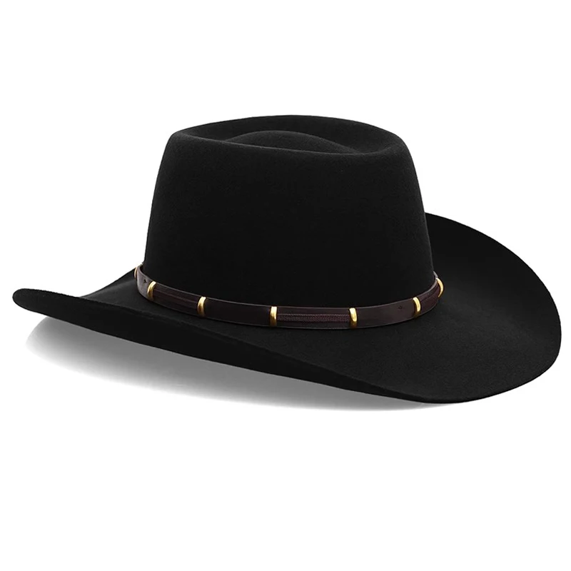 100% Wool Cowboy Hat for Women and Men with Shapeable Wide Brim - Felt Cattleman Western Hats for Cowboys and Cowgirls