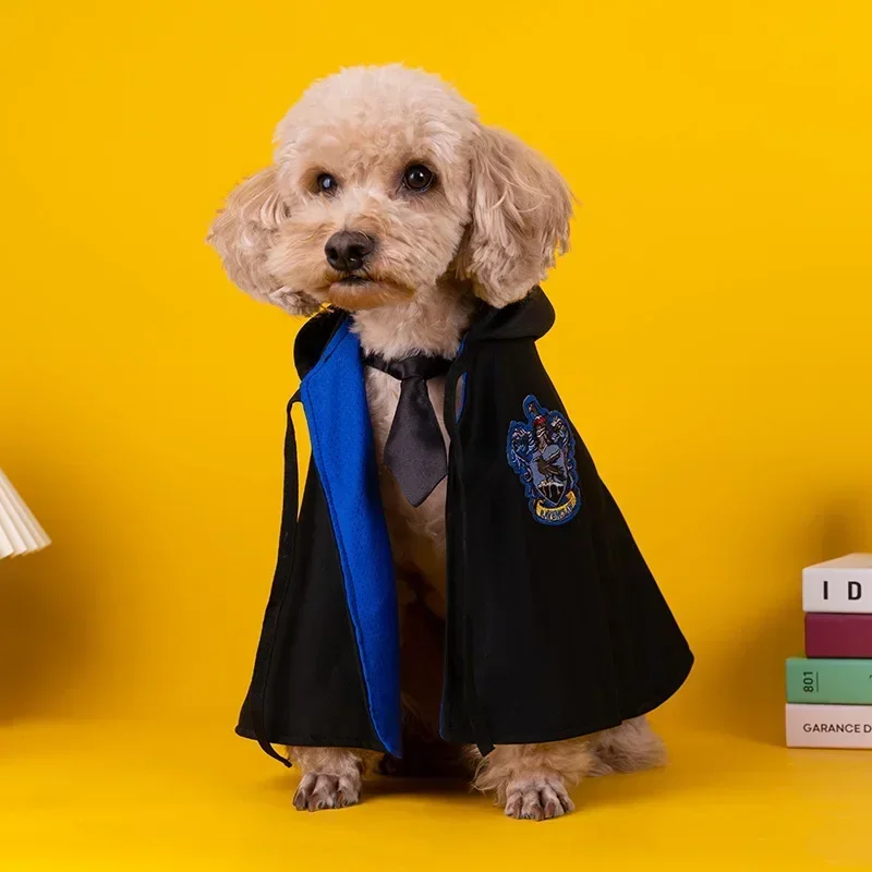 Harry Potter para gatos y perros, Cosplay de mascotas, Academia mágica, camisa para cachorros, ropa para gatos, capa, conjunto de adornos navideños